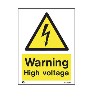 Firechief W7424D Sign HIGH VOLTAGE White