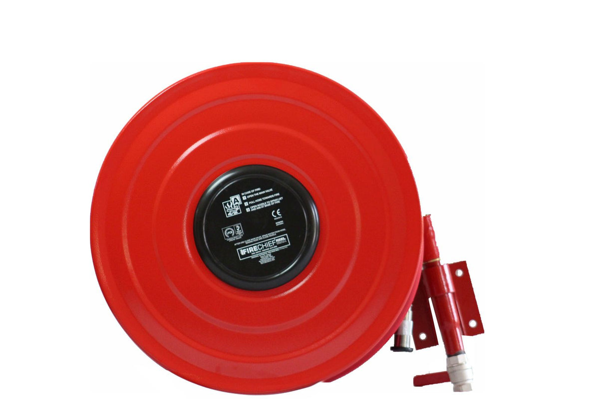 Firechief REELMAX 25mm Swinging Auto Hose Reel c/w Hose, Nozzle & Fittings. (RMSA25-B)