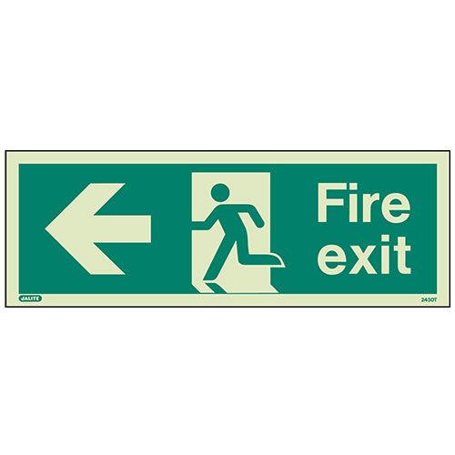 Firechief Sign FIRE EXIT LEFT Photolum (430K/R)