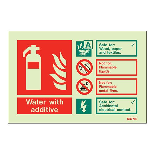 Firechief Sign WATER ADDITIVE with Safe for Accidental Electrical Contact - Photolum (6377ID/R)
