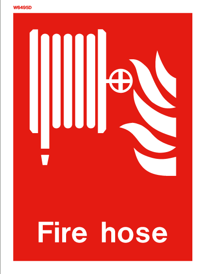 Firechief Sign FIRE HOSE White (W6495D)