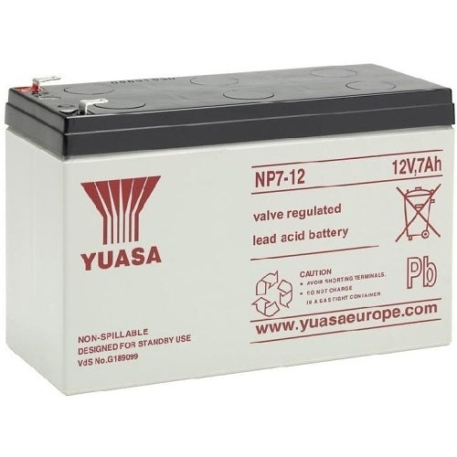 Yuasa NP7-12 12V 7Ah Valve Regulated Lead Acid Battery - JEM Systems UK
