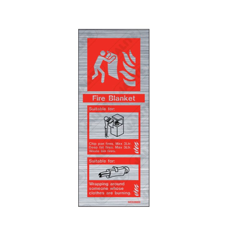 Firechief Sign Fire Blanket, Brushed Aluminium (HS6366M)