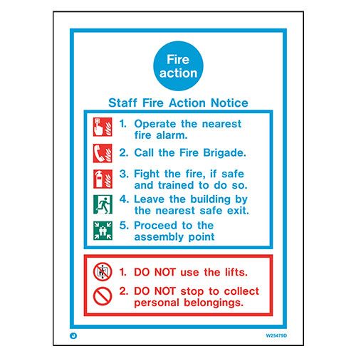 Firechief Sign FIRE ACTION White (W5479D)