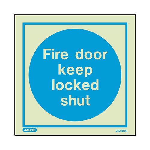 Firechief Sign FIRE DOOR KEEP LOCKED SHUT Photolum (5140A/R)