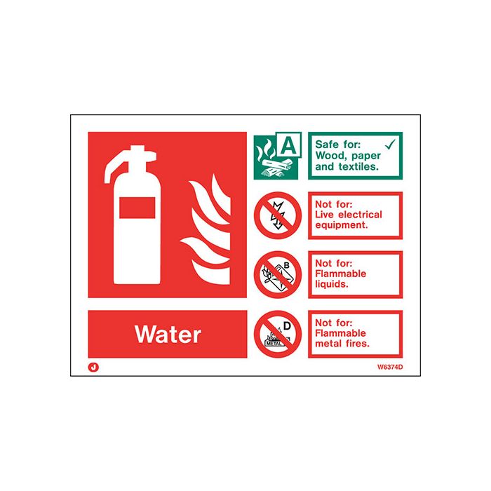 Firechief Water Extinguisher ID Sign (W6374D) - JEM Systems UK