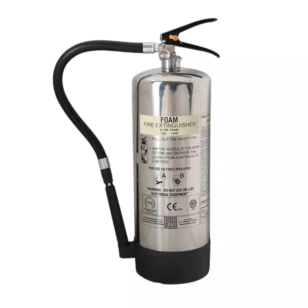 Ceasefire Fire Extinguisher Aqueous Film-Forming Foam 6L SS Stored Pressure Chrome (C) (CF-000986A)