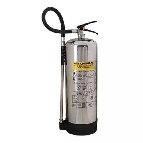 Ceasefire Fire Extinguisher Wet Chemical 9L SS Stored Pressure Chrome - With Lance (CF-001182A)