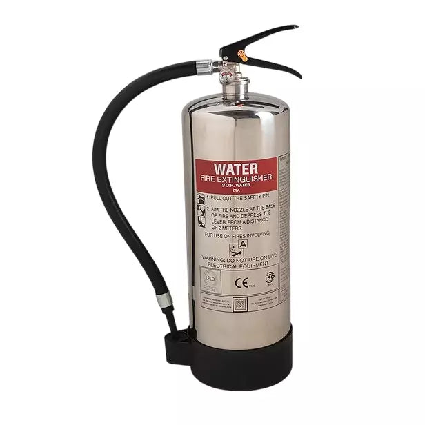 Ceasefire Fire Extinguisher Water 9L SS Stored Pressure Chrome (C) (CF-000989A)