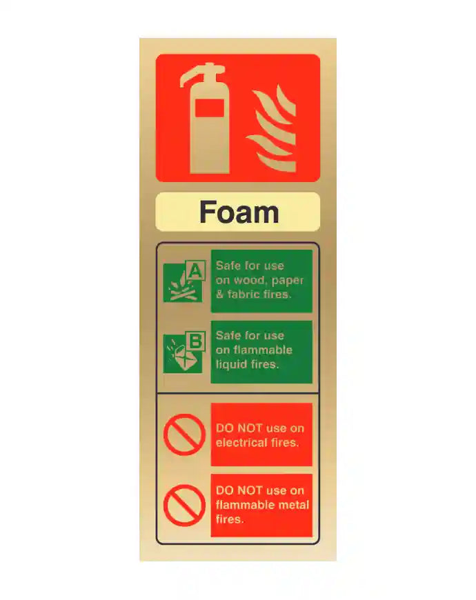 CheckFire 102PG Foam ID sign Polished Gold