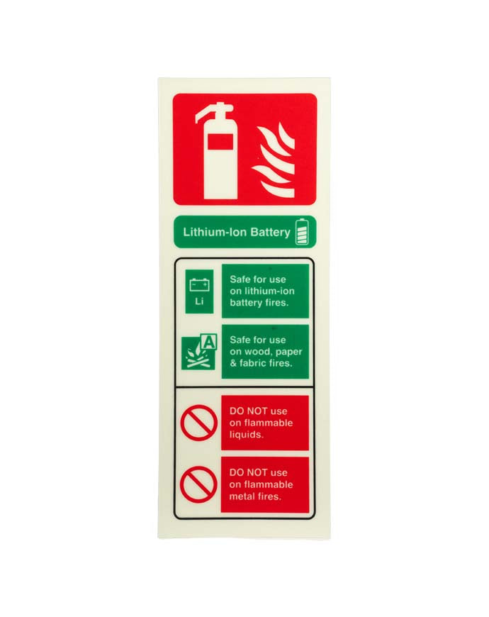 CheckFire SN-LI-119-PHL Lithium-Ion Battery Sign Photoluminescent