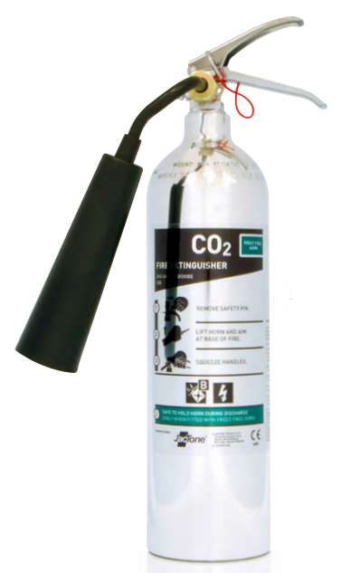Jactone 2kg Stored Pressure CO2 Polished Aluminium Fire Extinguisher (EC2FPA)