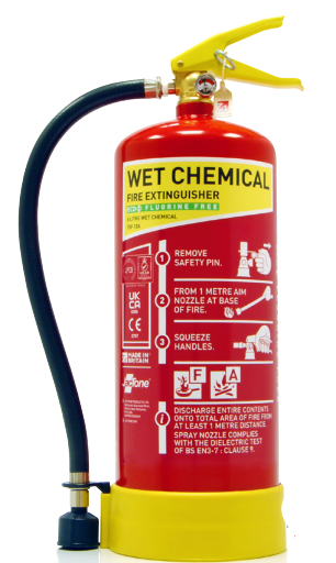 Jactone 6 Litre Stored Pressure Wet Chemical Fluorine Free Fire Extinguisher c/w Hose (EWCS6HFF)