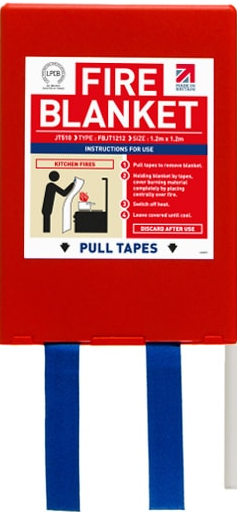 Jactone 1.2 x 1.2m Jacpack Fire Blanket - Red Holder JPR1212