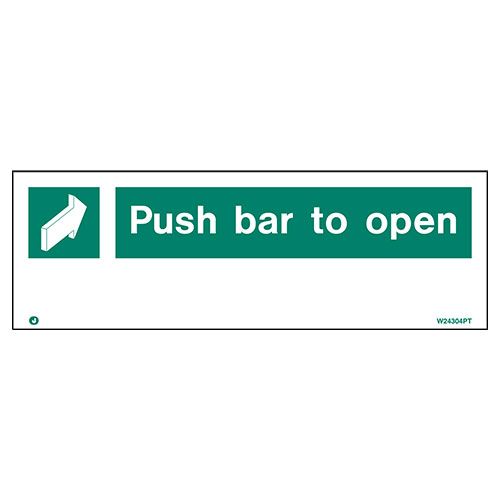 Firechief Push Bar To Open Sign (W4304K)