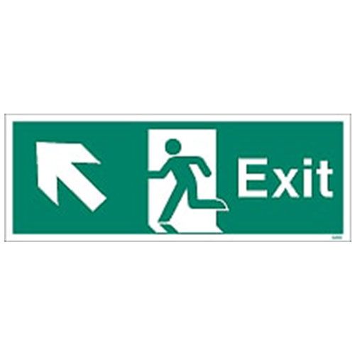 Firechief Sign EXIT UP LEFT White (W444K)