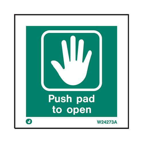 Firechief Push Pad To Open Sign (W4273A)