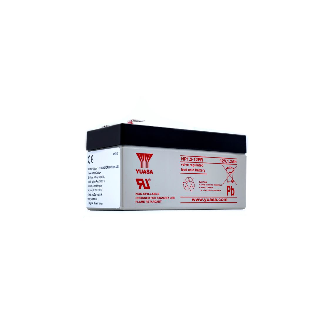 Yuasa NP1.2-12FR 12V 1.2Ah Standby & Cyclic AGM VRLA battery