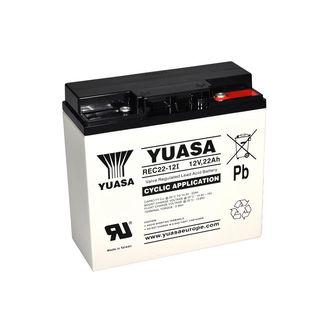 Yuasa REC22-12 12V 22Ah REC series cyclic AGM VRLA battery