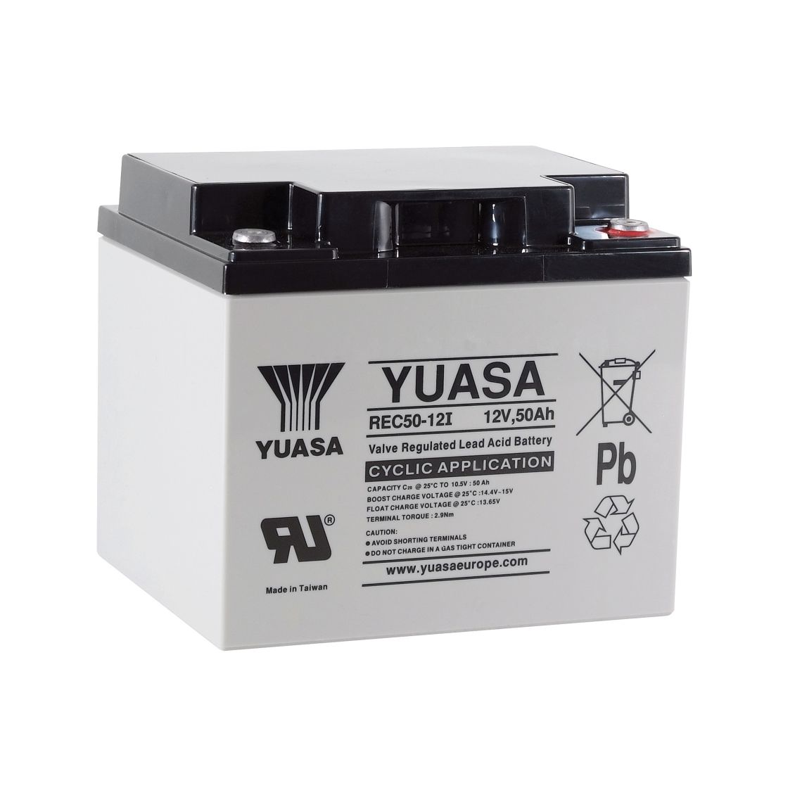 Yuasa REC50-12 12V 50Ah REC series cyclic AGM VRLA battery