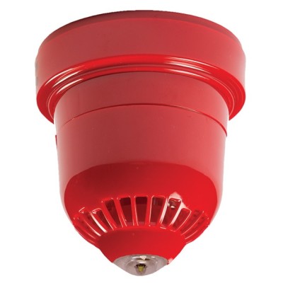 Ziton ZRC466-3C Wireless Sounder VAD Beacon with Battery Pack Ceiling Mount Red Body White Flash