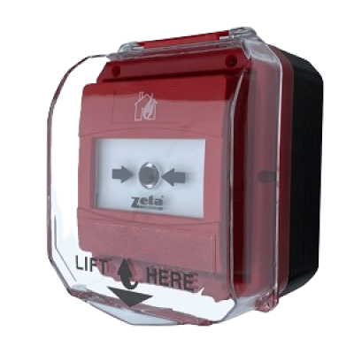Zeta Addressable CP4 Manual Call Point in Outdoor/Tamperproof Housing (Red) (ZT-CP4/AD/WP/PLUS) - JEM Systems UK