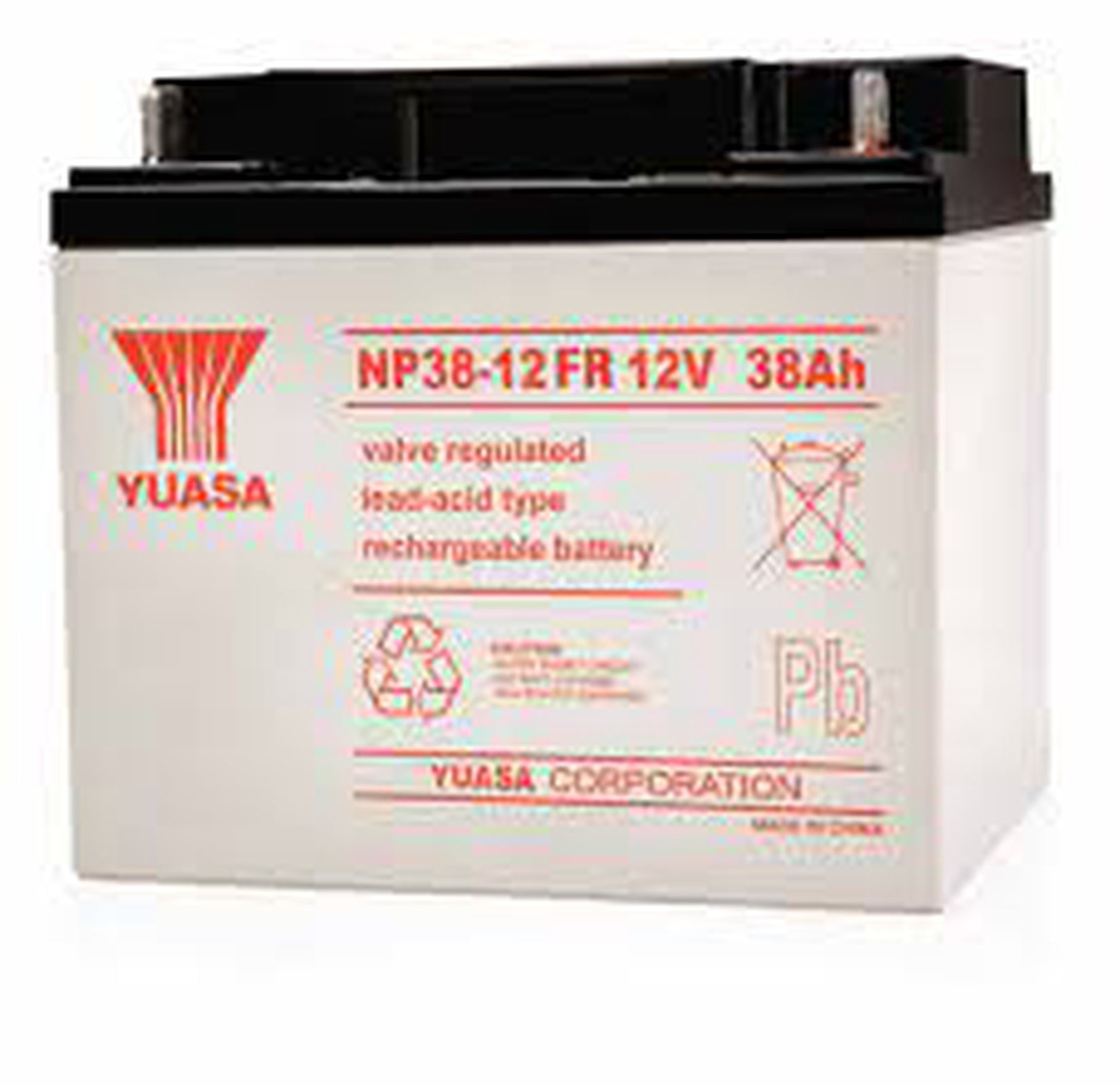 Yuasa 12V 38Ah Industrial VRLA Battery Flame Retardant