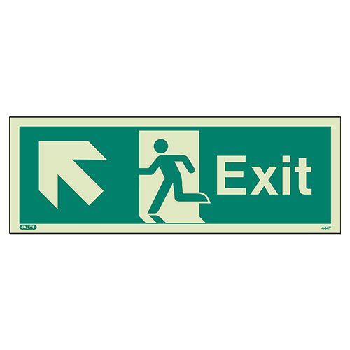 Firechief Sign EXIT UP LEFT Photolum (444K/R)