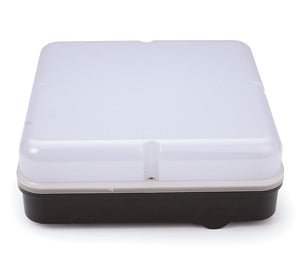 Hispec Adriatic 15W LED Square Bulkhead with Emergency Pack (Black Base) (HSLED15SQ/BP/EP)