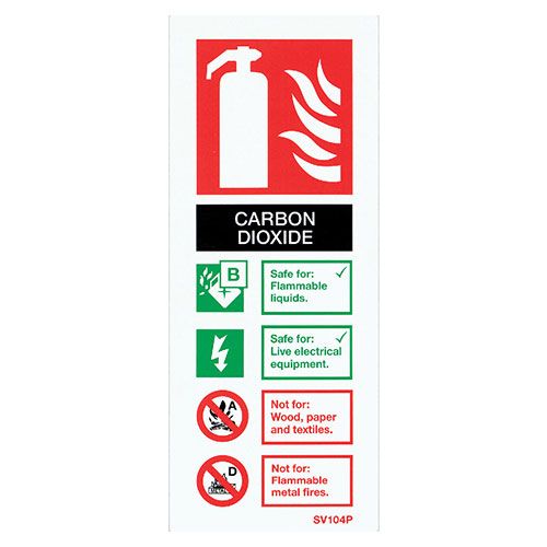 Firechief Sign CO2, White Self-Adhesive - Pack of 10 (SV104P)