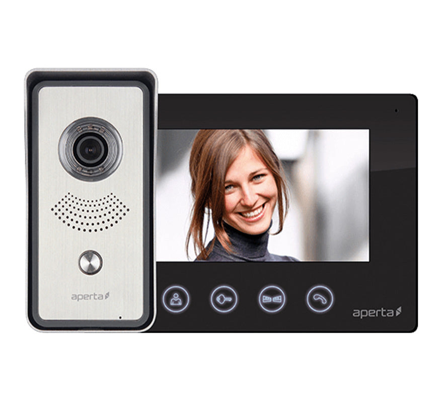 ESP Aperta Single Way Video Door Entry Kit with Black Monitor (APKITBLK) - JEM Systems UK