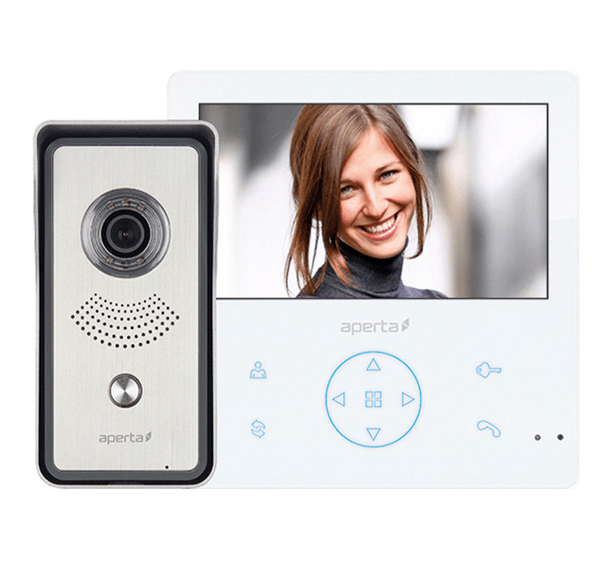 ESP Aperta Single Way Video Door Entry Kit with Record Facility (White Monitor) (APKITG) - JEM Systems UK