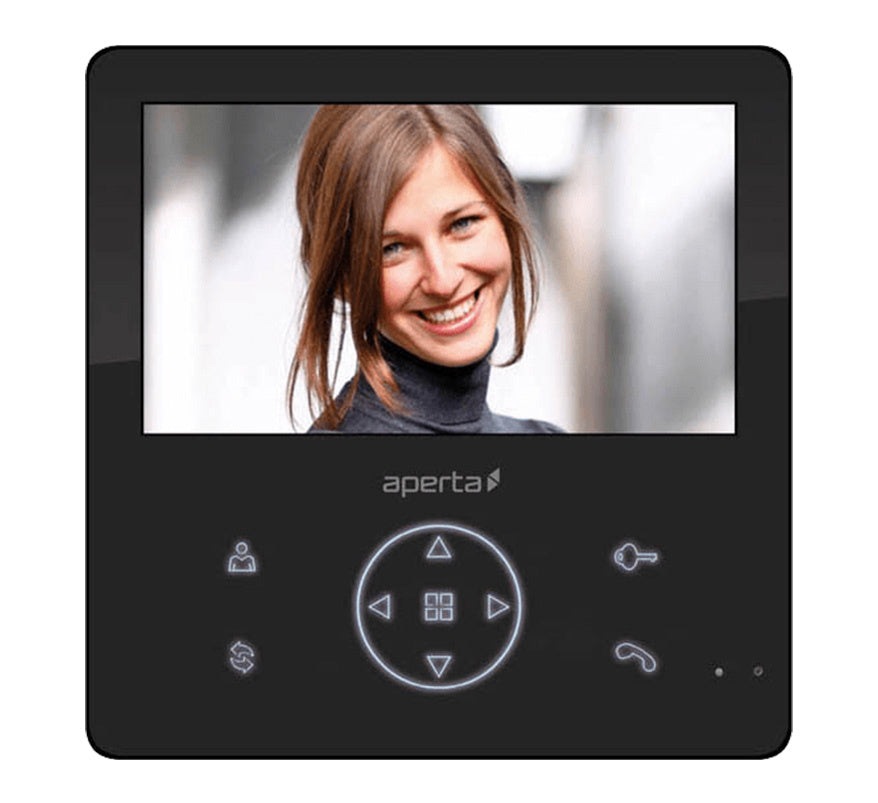 ESP Aperta Colour Video Door Entry Monitor with Record Facility (Black) (APMONBG) - JEM Systems UK