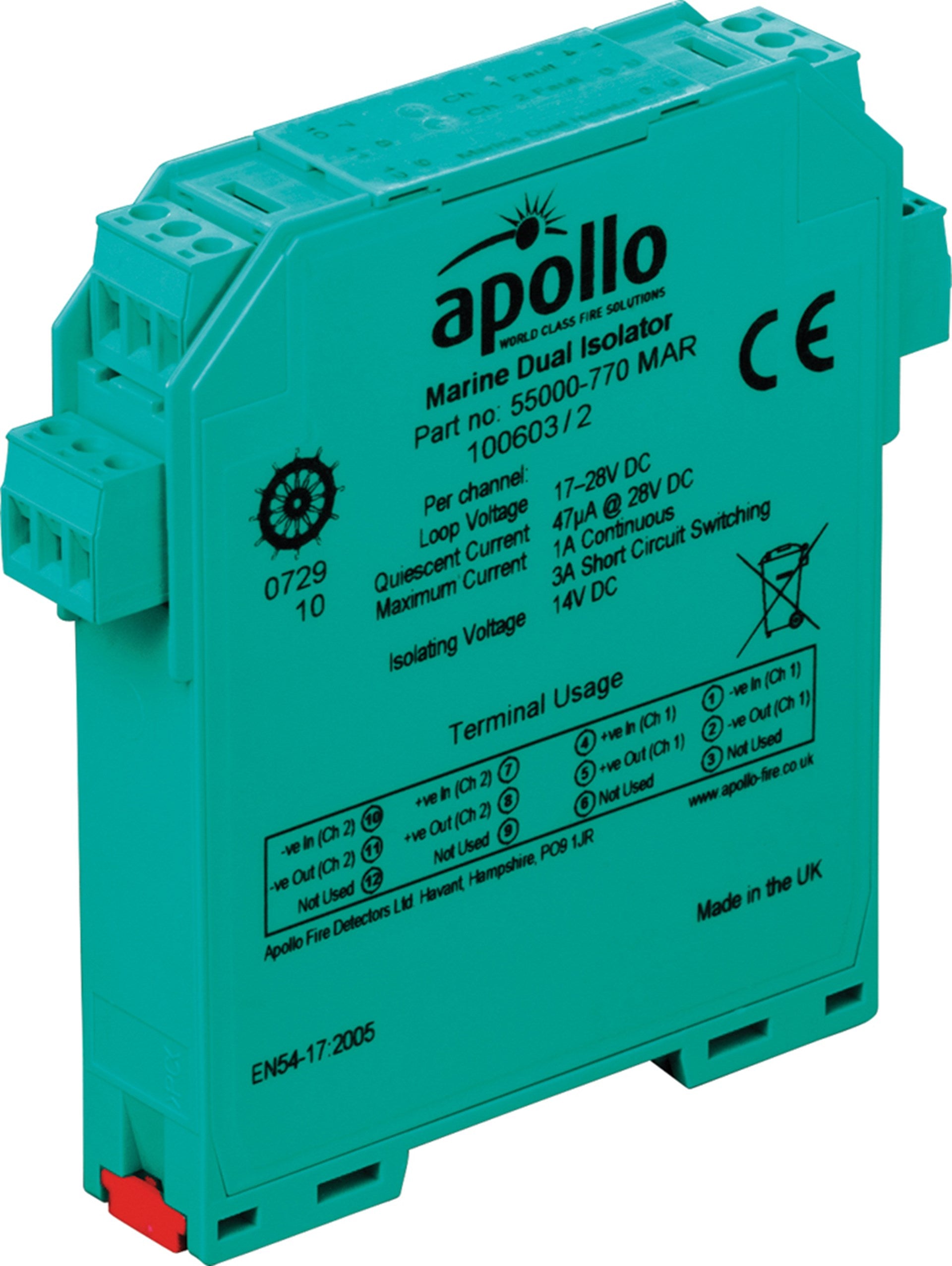 Apollo 55000-770MAR XP95 Marine DIN-Rail Isolator - Dual Channel [SIL2] - JEM Systems UK