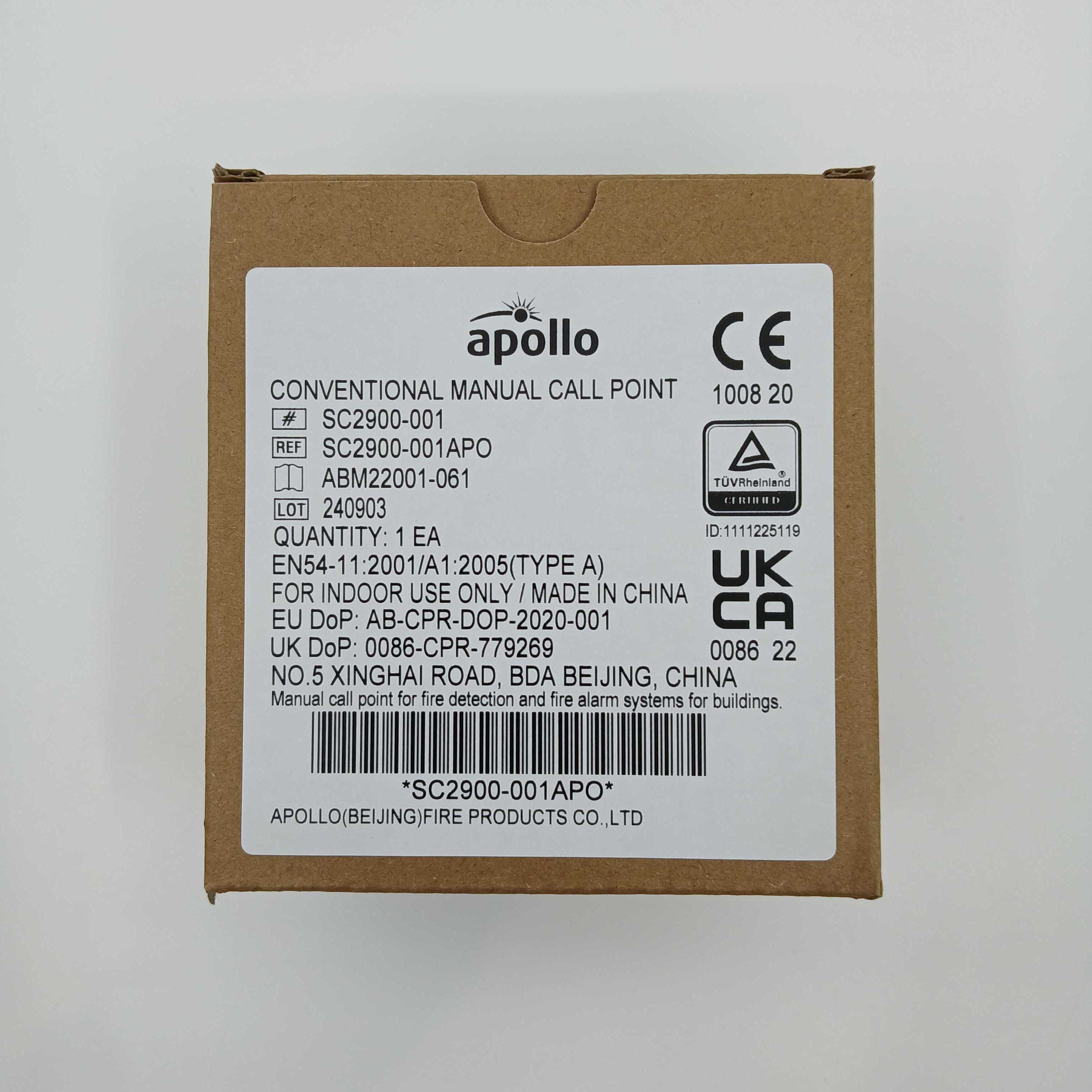 Apollo SC2900-001APO Conventional Manual Call Point - JEM Systems UK