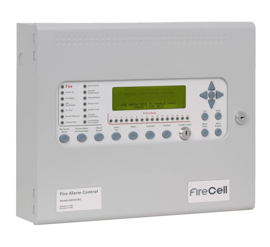 EMS FireCell Syncro AS 2 Loop 16 Zone Addressable Fire Panel (FC-A80162M2) - JEM Systems UK