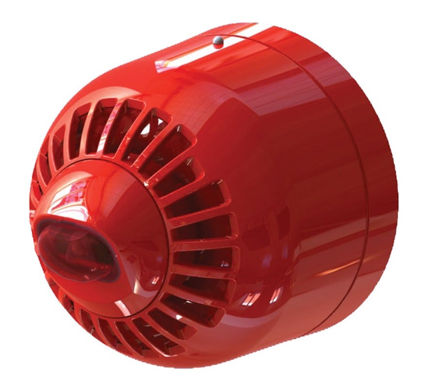 Aritech 2000 Series Addressable Multi-Tone Wall Sounder/VAD (Red Body, Red Flash, Shallow Base) (ASW2366) - JEM Systems UK