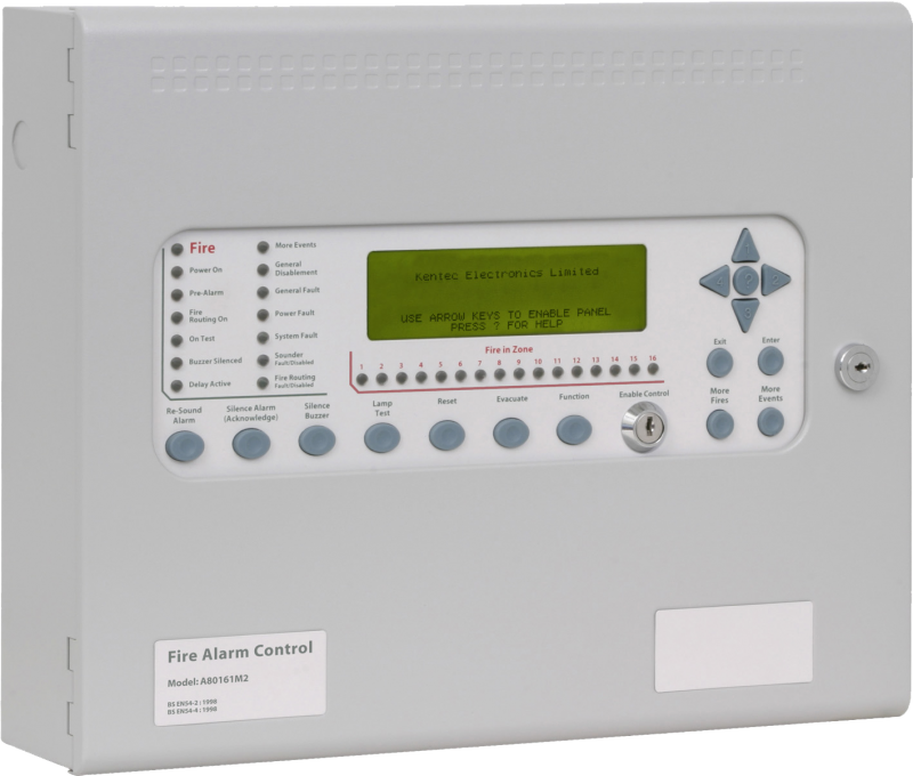 Kentec Syncro AS 2 Loop Analogue Addressable Control Panel No Keyswitch Apollo Protocol