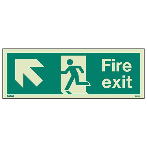 Firechief Sign FIRE EXIT UP LEFT Photolum (434K/R)