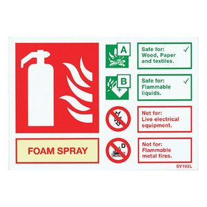 Firechief SV102L Sign Foam Spray, White Self-Adhesive - Pack of 10
