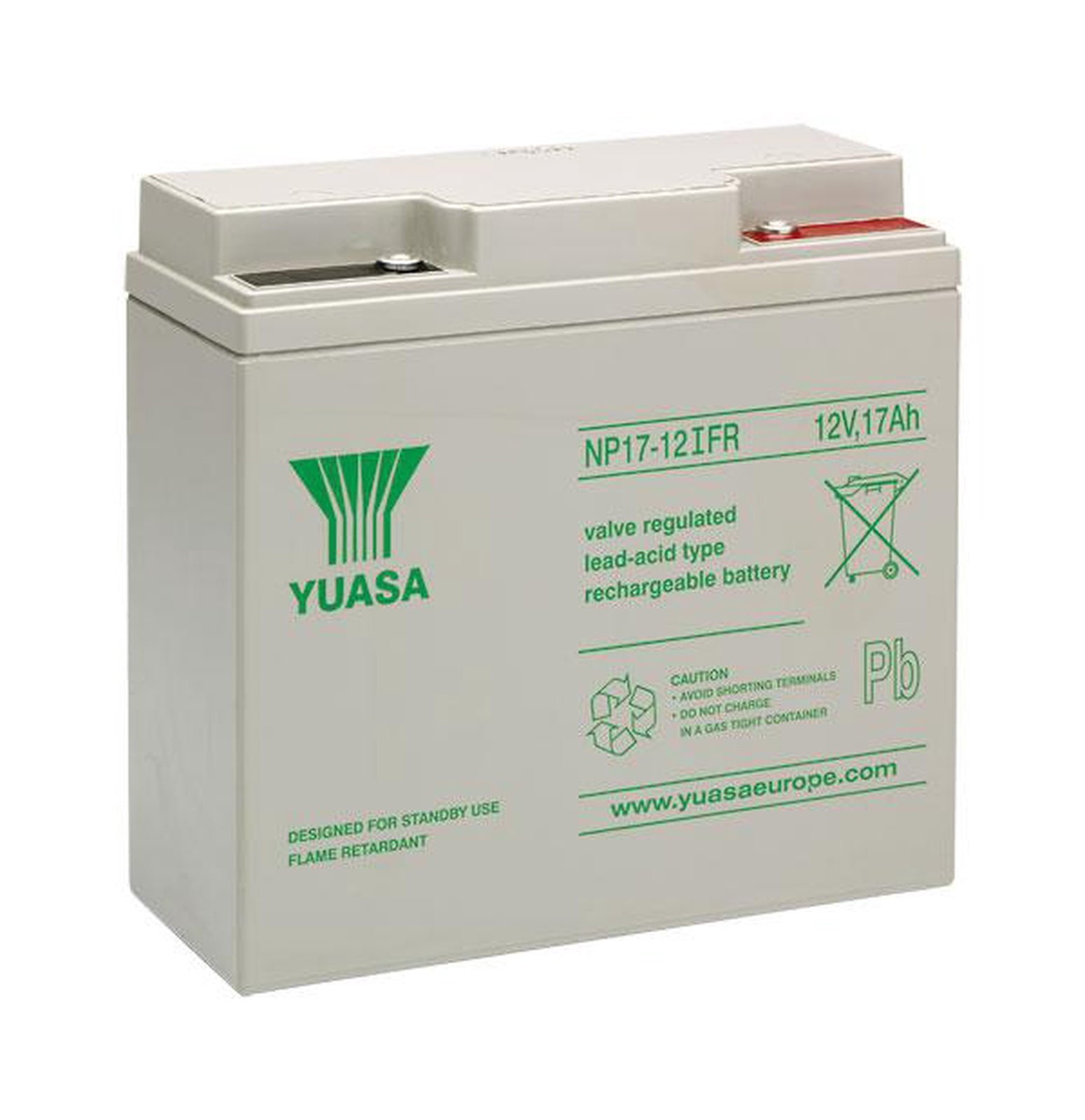 Yuasa 12V 17Ah Industrial VRLA Battery Flame Retardant
