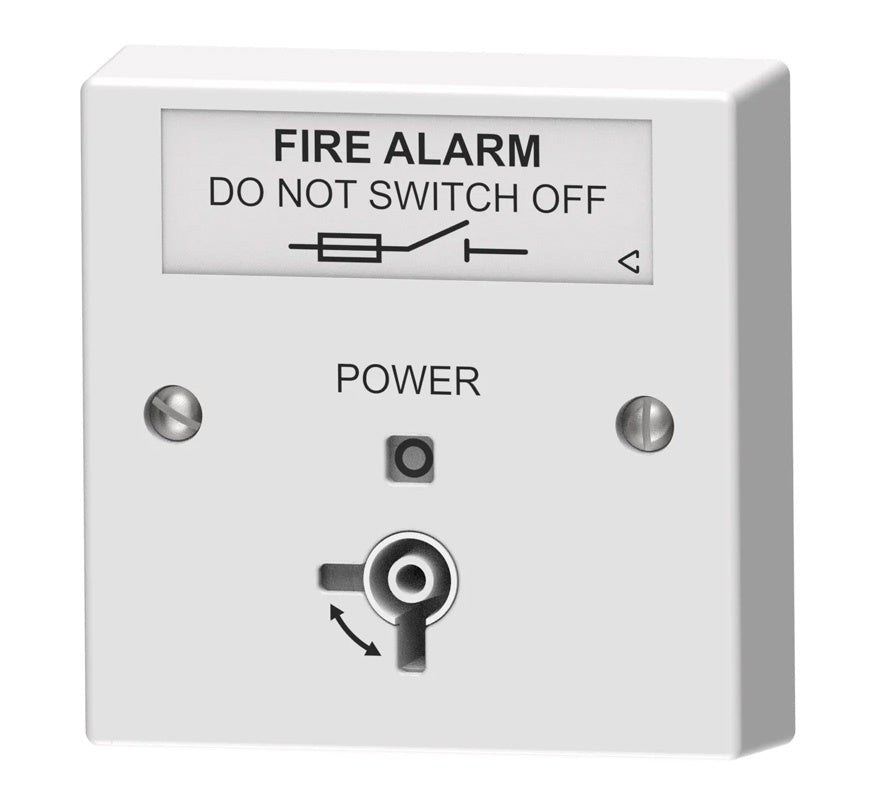 C-TEC Fire Alarm Mains Isolator Keyswitch, White, Flush Mount (BF326/WF) - JEM Systems UK