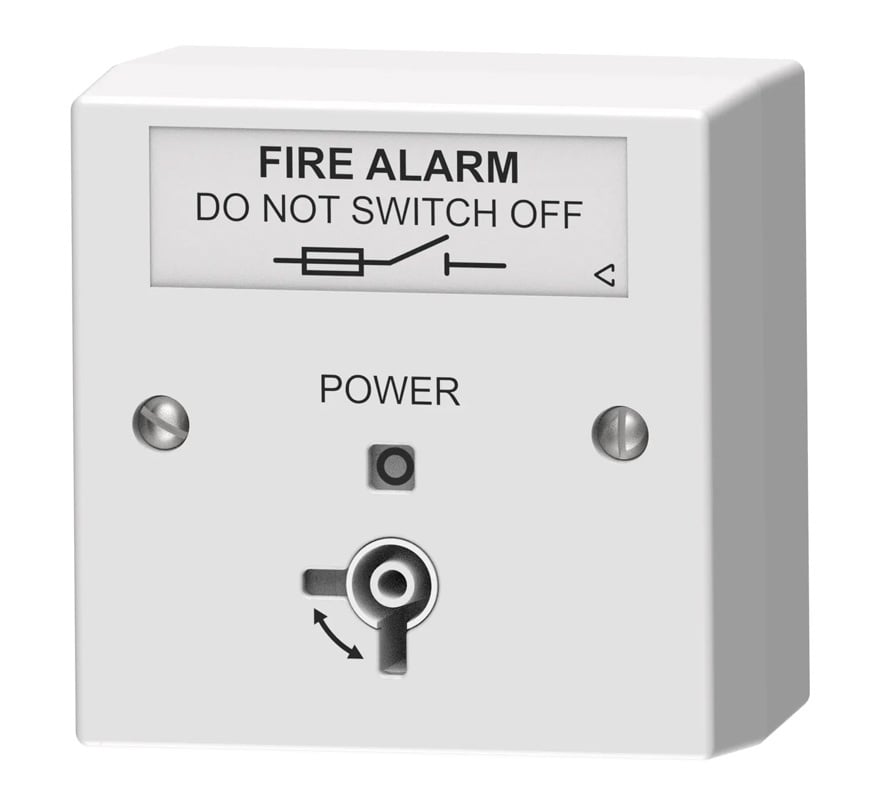 C-TEC Fire Alarm Mains Isolator Keyswitch, White, Surface Mount (BF326/WS) - JEM Systems UK