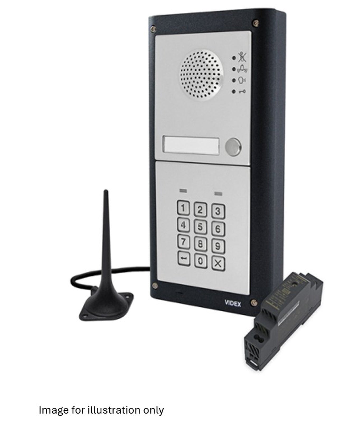 Videx 2 Button GSM PRO Audio Kit with Codelock Surface Grey Face/Frame