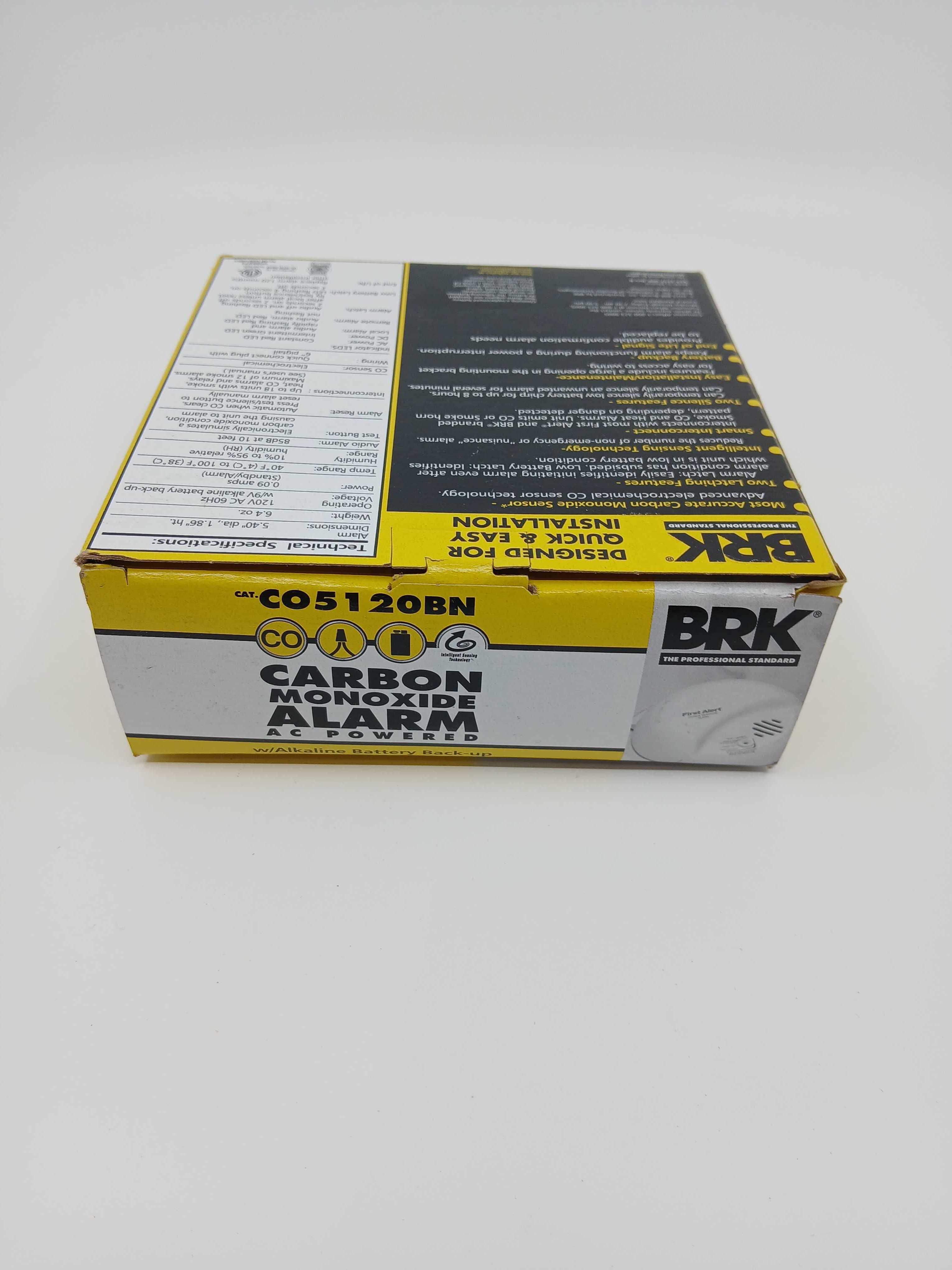 BRK CO5120BN Hardwired CO Alarm Replaceable Battery 9V Alkaline - JEM Systems UK