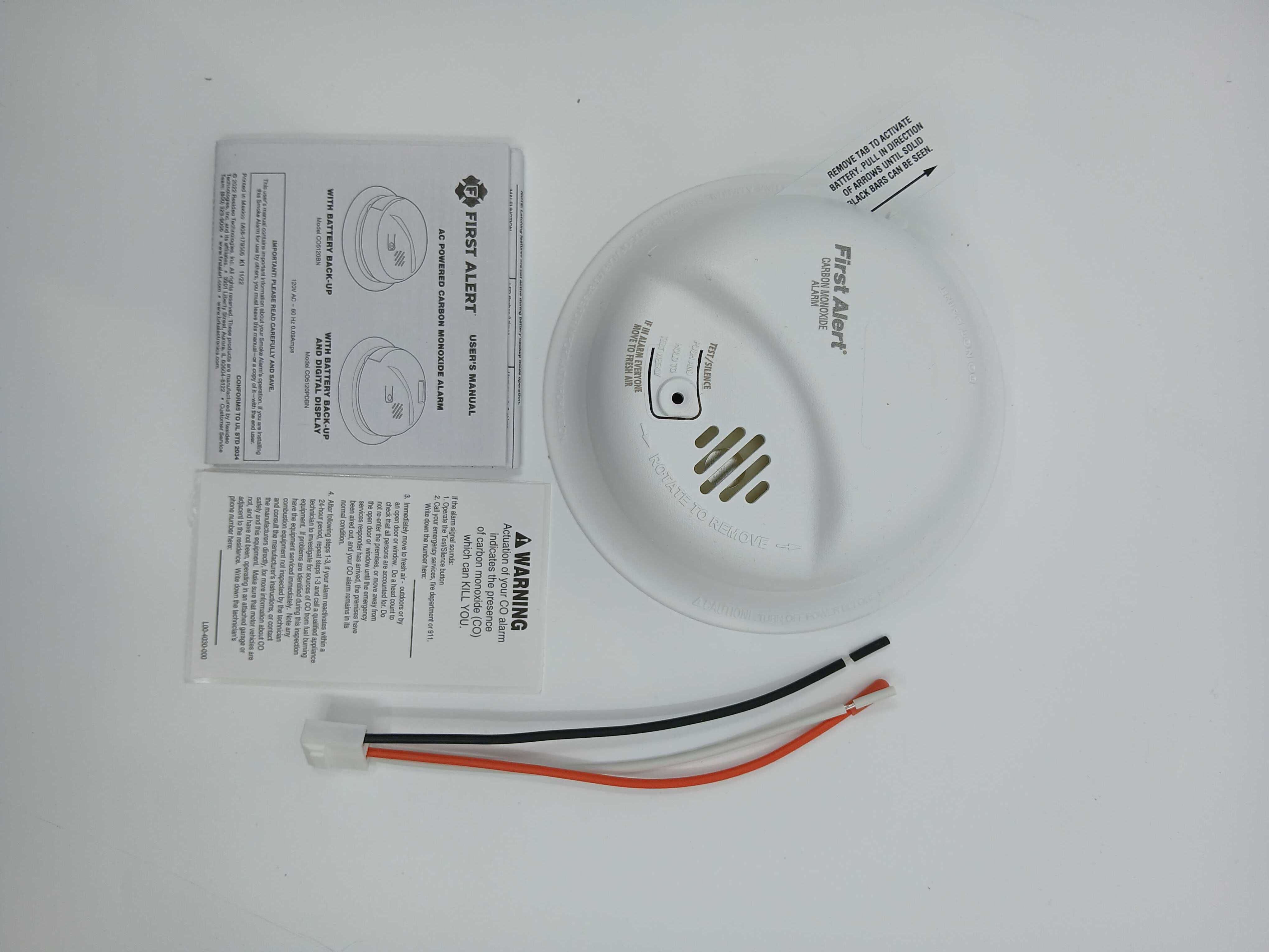 BRK CO5120BN Hardwired CO Alarm Replaceable Battery 9V Alkaline - JEM Systems UK