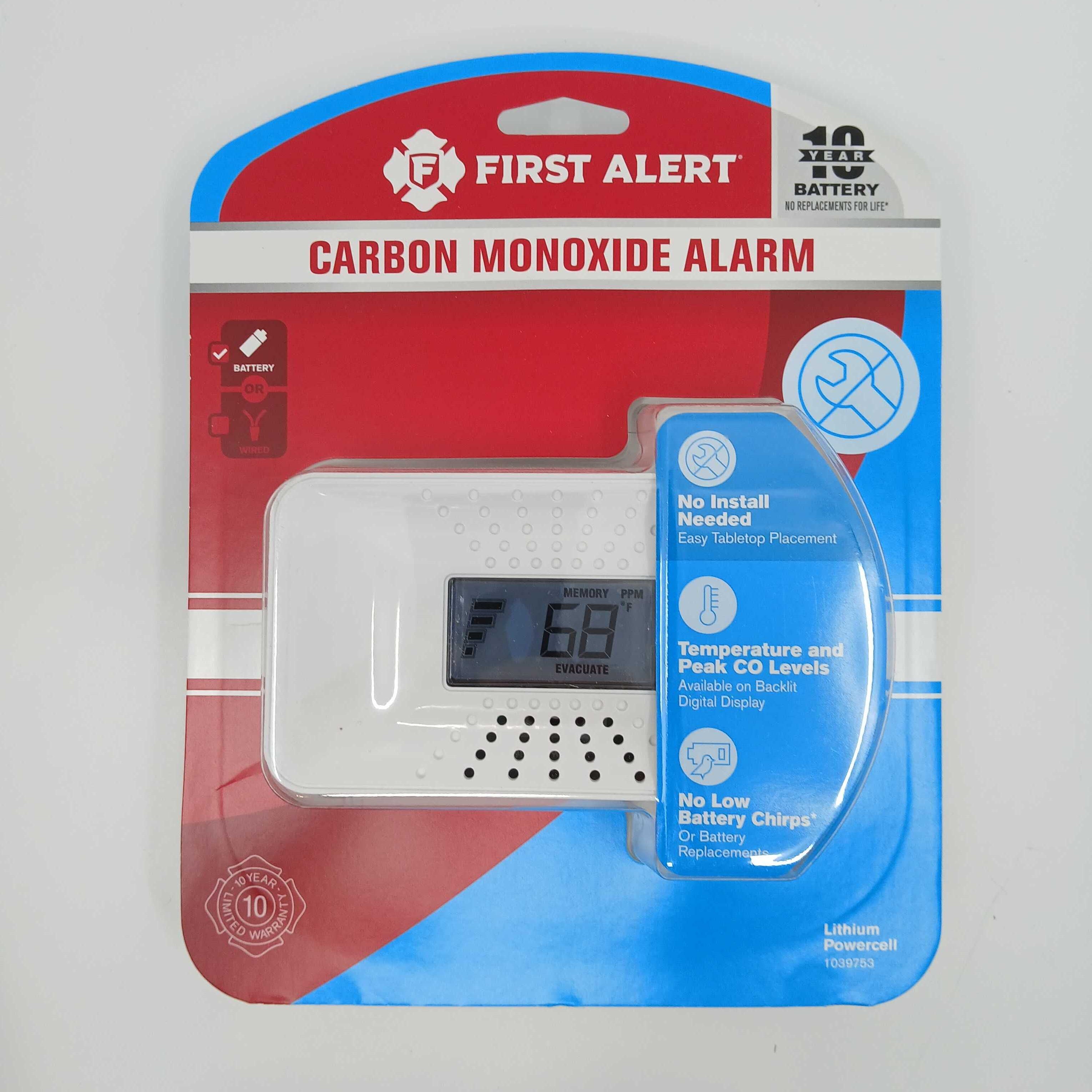 BRK CO710 Battery CO Alarm 10-Year Lithium Digital Display Electrochemical - JEM Systems UK