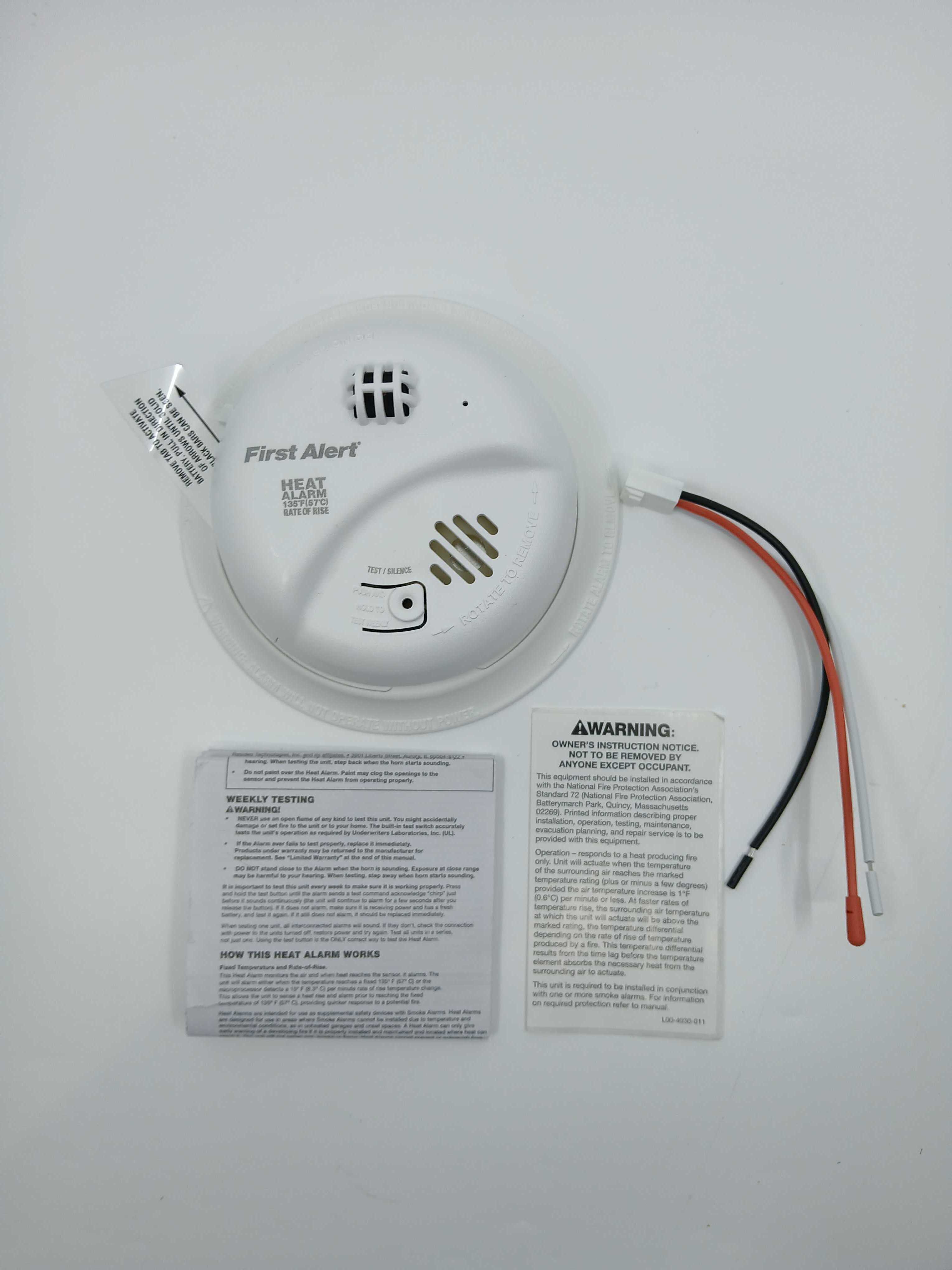 BRK HD6135FB Hardwired Heat Alarm Replaceable Battery Interconnect 9V - JEM Systems UK