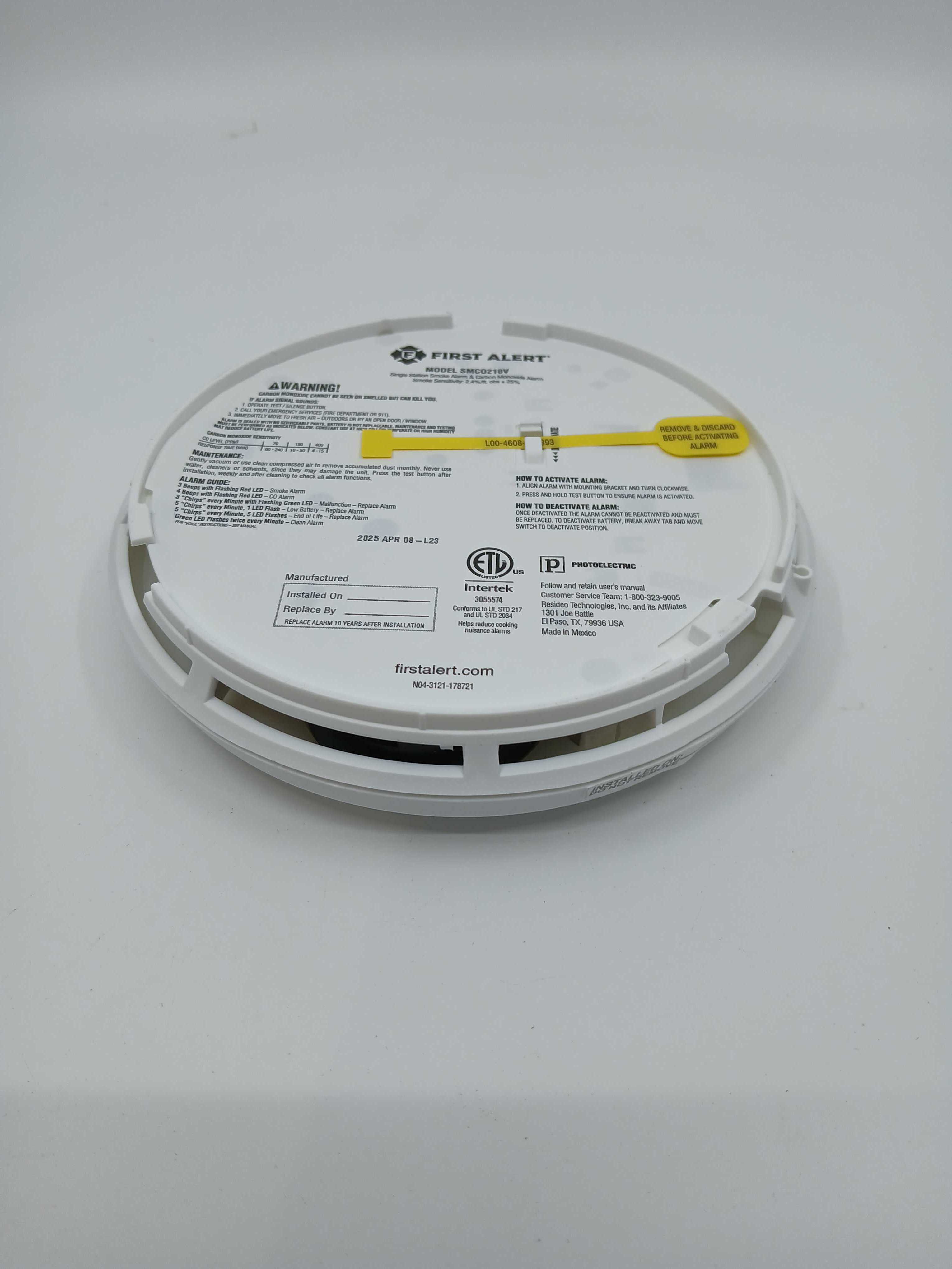 BRK SMCO210V Battery Powered Combo Smoke CO Alarm 10-Year Lithium - JEM Systems UK