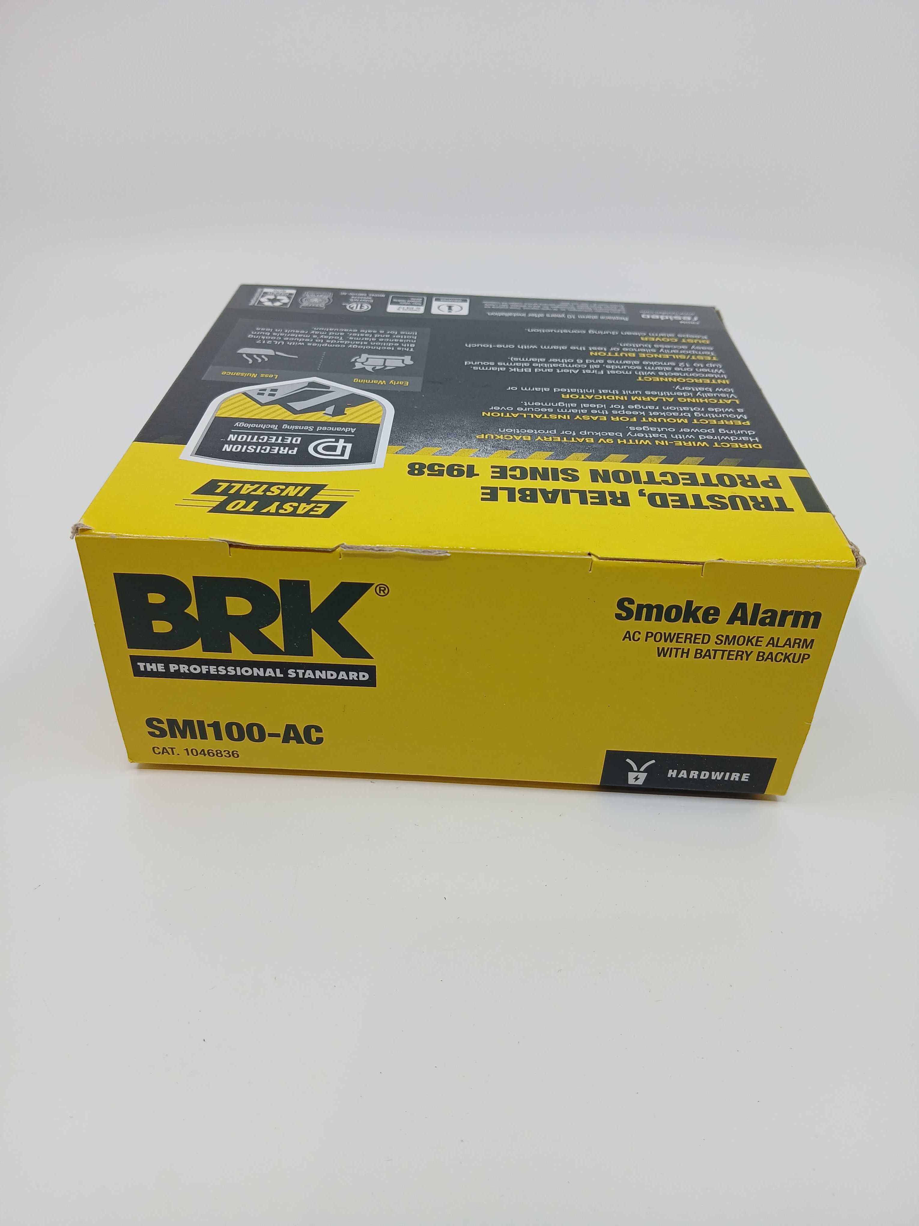 BRK SMI100-AC Hardwired Smoke Alarm Battery Backup Ionization 9V Carbon Zinc - JEM Systems UK